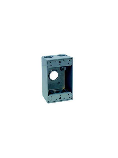 Crouse-Hinds Series TP7130 2-5/8 Inch Gray Die-Cast Aluminum 2-Gang Weatherproof Outlet Box Crouse-Hinds Series TP7130 2-5/8 Inch Gray Die-Cast Aluminum 2-Gang Weatherproof Outlet Box