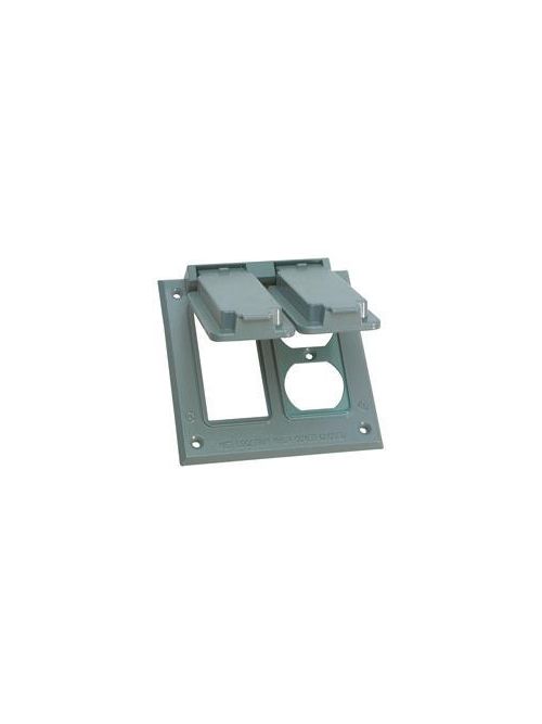 Crouse-Hinds Series TP7236 Gray Die-Cast Aluminum 1-Gang Self-Closing Weatherproof Outlet Box Cover with Gasket Crouse-Hinds Series TP7236 Gray Die-Cast Aluminum 1-Gang Self-Closing Weatherproof Outlet Box Cover with Gasket