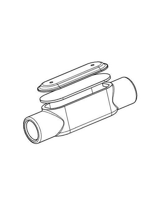 Product image for Thomas & Betts C100MCG 1 Inch Zinc Plated Aluminum Acrylic Coated Type C Rigid/IMC Conduit Body Cover and Gasket
