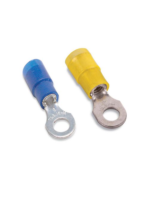 Thomas & Betts RB14-14X 1/4 Inch Bolt Hole 18-14 AWG Wire Range Expanded Insulated Nylon Ring Terminal Thomas & Betts RB14-14X 1/4 Inch Bolt Hole 18-14 AWG Wire Range Expanded Insulated Nylon Ring Terminal