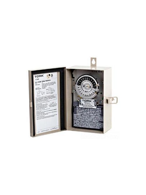 Product image for Tork 1104-O 208/277 VAC 60 Hz 40 Amp NEMA 3 24 Hour Metal DPST Electromechanical Time Switch