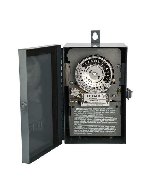 Product image for Tork 7200 120 VAC 60 Hz 40 Amp NEMA 1 24 Hour Metal DPST Electromechanical Time Switch