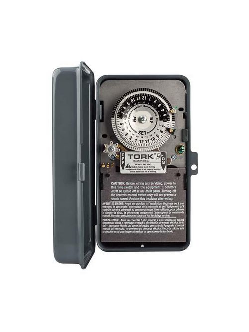 Product image for Tork 7222 208/277 VAC 60 Hz 40 Amp NEMA 1 24 Hour Metal DPDT Electromechanical Time Switch
