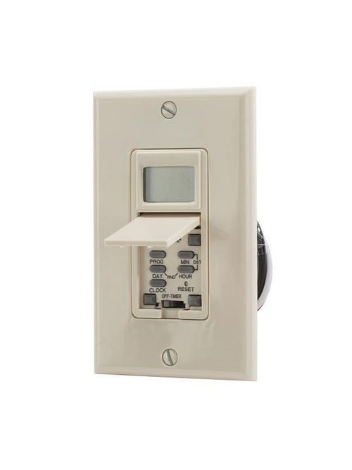 Product image for Tork SS720AA 120 VAC 60 Hz 15 Amp 7 Day Light Almond In-Wall Digital Time Switch