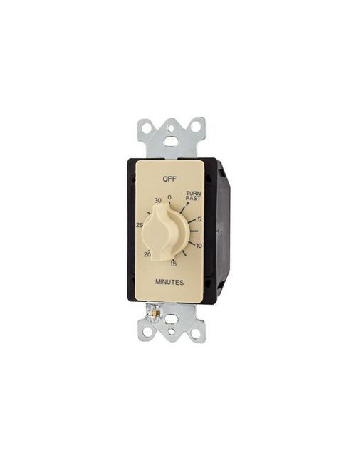 Product image for Tork A530M 125/277 VAC 60 Hz 20 Amp 30 Minute Ivory SPST Springwound Auto Off In-Wall Electromechanical Time Switch