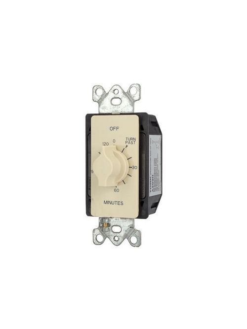 Product image for Tork A502H 125/277 VAC 60 Hz 20 Amp 2 Hour Ivory SPST Springwound Auto Off In-Wall Electromechanical Time Switch
