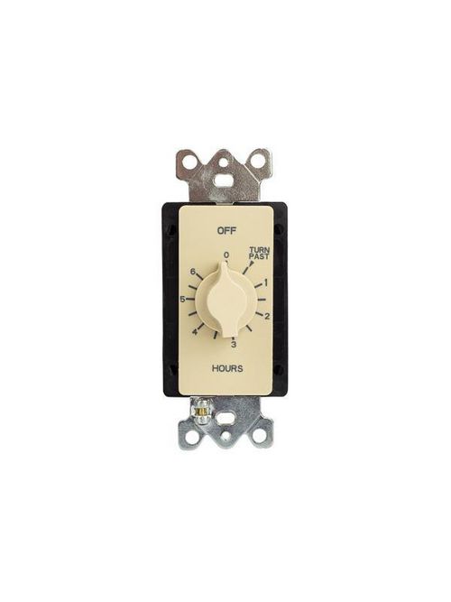 Product image for Tork A506H 125/277 VAC 60 Hz 20 Amp 6 Hour Ivory SPST Springwound Auto Off In-Wall Electromechanical Time Switch