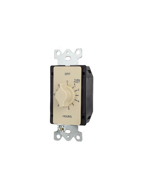 Product image for Tork A512H 125/277 VAC 60 Hz 20 Amp 12 Hour Ivory SPST Springwound Auto Off In-Wall Electromechanical Time Switch