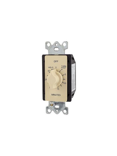 Product image for Tork A530MH 125/277 VAC 60 Hz 20 Amp 30 Minute Ivory SPST Springwound Hold Auto Off In-Wall Electromechanical Time Switch