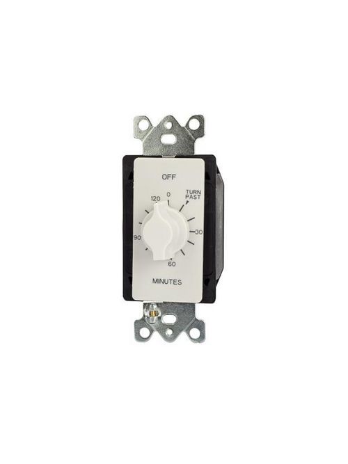 Product image for Tork A502HW 125/277 VAC 60 Hz 20 Amp 2 Hour White SPST Springwound Auto Off In-Wall Electromechanical Time Switch