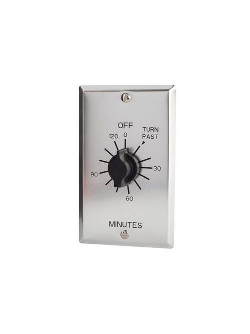 Product image for Tork C502H 125/277 VAC 60 Hz 20 Amp 2 Hour Metal Brushed SPST Springwound Auto Off In-Wall Electromechanical Time Switch