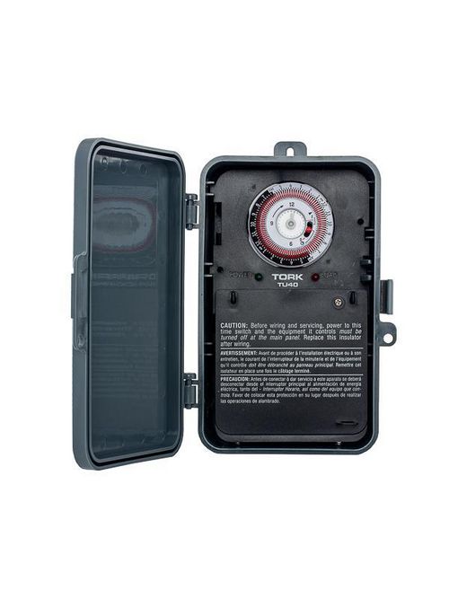 Tork TU40 120/277 VAC 60 Hz 40 Amp NEMA 3R 24 Hour DPDT Electromechanical Time Switch Tork TU40 120/277 VAC 60 Hz 40 Amp NEMA 3R 24 Hour DPDT Electromechanical Time Switch