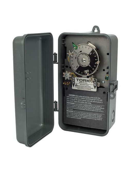 Product image for Tork 7120ZL-18 120 VAC 60 Hz 40 Amp NEMA 3R 24 Hour Metal 18 Degrees SPDT Electromechanical Astronomic Time Switch
