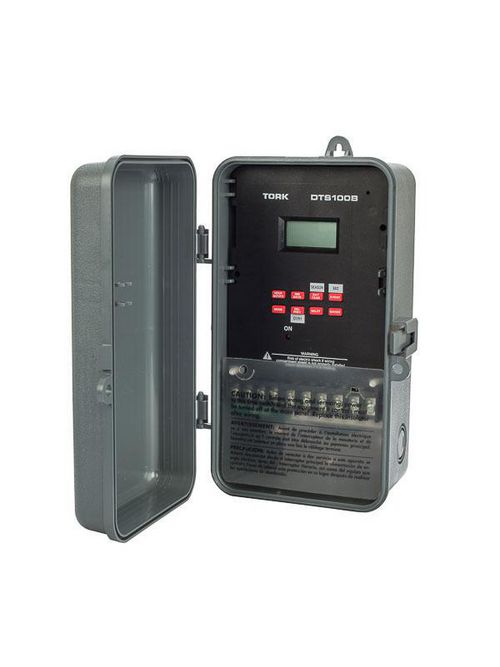 Product image for Tork DTS100B 120/277 VAC 60 Hz 20 Amp 7 Day DPDT 1-Channel Digital Time Switch