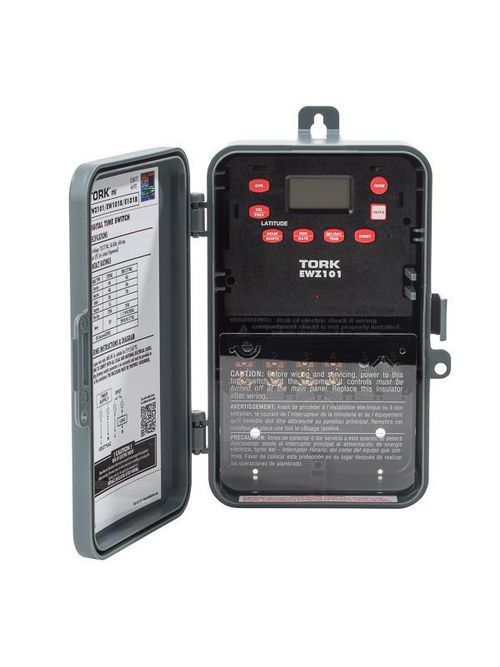 Tork EWZ101 120/277 VAC 60 Hz 40 Amp 7 Day SPST 1-Channel Digital Time Switch