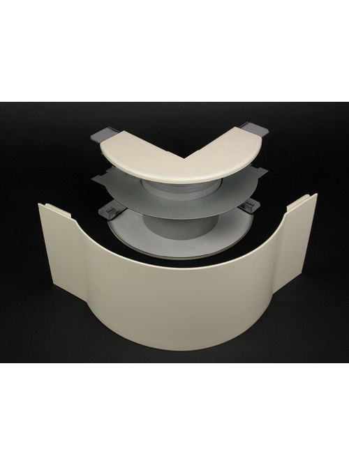 Wiremold V4018FO 6-1/2 Inch Ivory Steel Multiple Channel Raceway Radiused Full Capacity External Elbow Wiremold V4018FO 6-1/2 Inch Ivory Steel Multiple Channel Raceway Radiused Full Capacity External Elbow