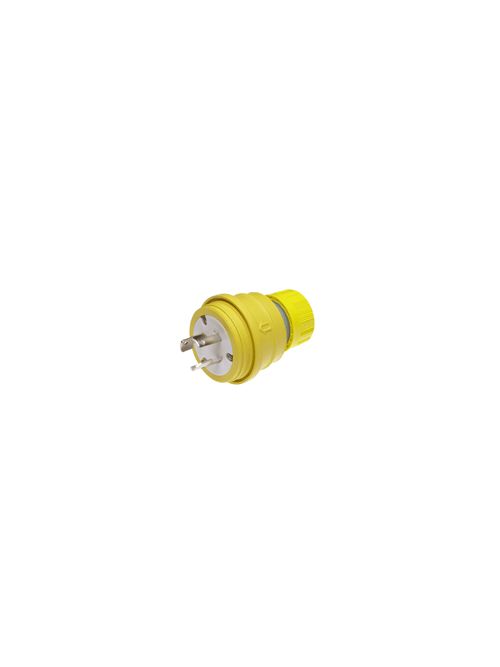 Woodhead 28W08 3-Pole 3-Wire 30 Amp 125/250 Volt Yellow Locking Plug Woodhead 28W08 3-Pole 3-Wire 30 Amp 125/250 Volt Yellow Locking Plug