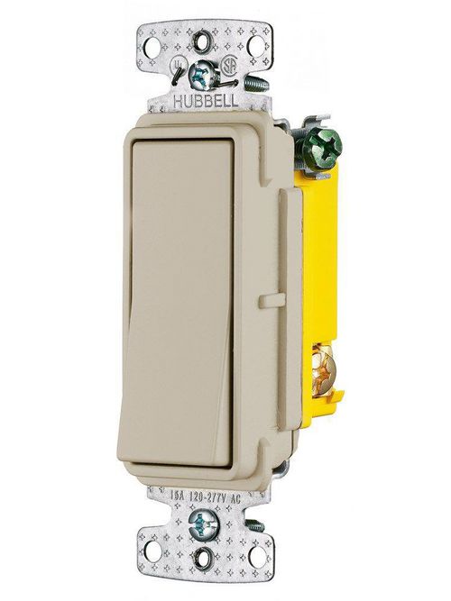 Hubbell Wiring Devices RSD115AL 15 Amp 120/277 VAC 1-Pole Almond Rocker Switch Hubbell Wiring Devices RSD115AL 15 Amp 120/277 VAC 1-Pole Almond Rocker Switch
