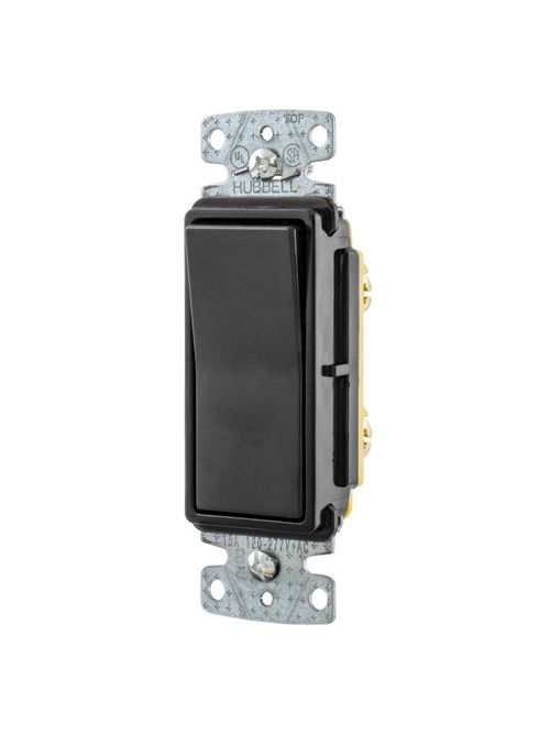Hubbell Wiring Devices RSD115BK 15 Amp 120/277 VAC 1-Pole Black Rocker Switch Hubbell Wiring Devices RSD115BK 15 Amp 120/277 VAC 1-Pole Black Rocker Switch