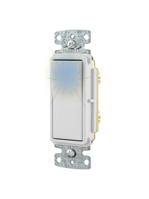Hubbell Wiring Devices RSD115ILW 15 Amp 120 VAC 1-Pole White Rocker Switch Hubbell Wiring Devices RSD115ILW 15 Amp 120 VAC 1-Pole White Rocker Switch