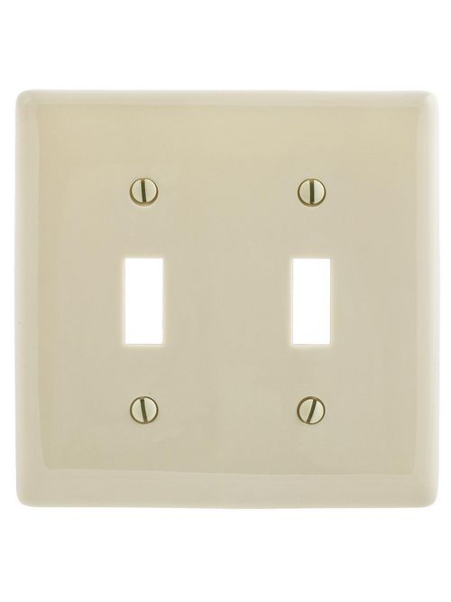 Hubbell Wiring Devices NP2AL 2-Gang Almond 2-Toggle Wall Plate Hubbell Wiring Devices NP2AL 2-Gang Almond 2-Toggle Wall Plate