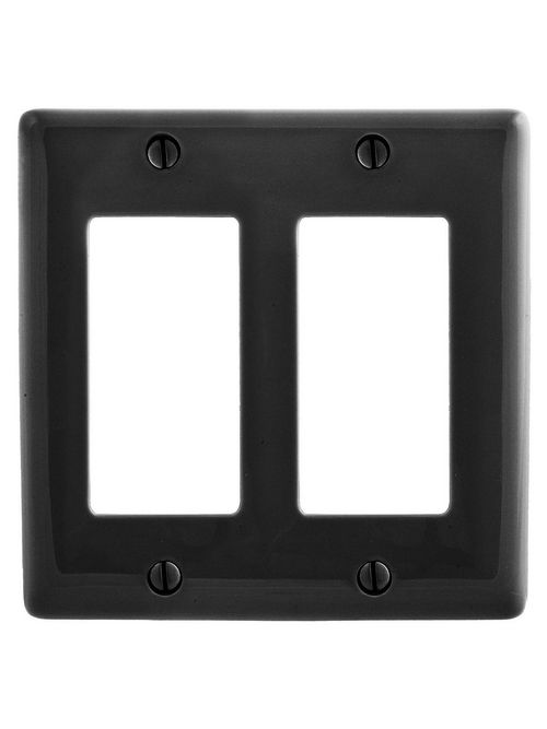 Hubbell Wiring Devices NP262BK 2-Gang Black Nylon Standard 2-Decorator Switch Wallplate Hubbell Wiring Devices NP262BK 2-Gang Black Nylon Standard 2-Decorator Switch Wallplate