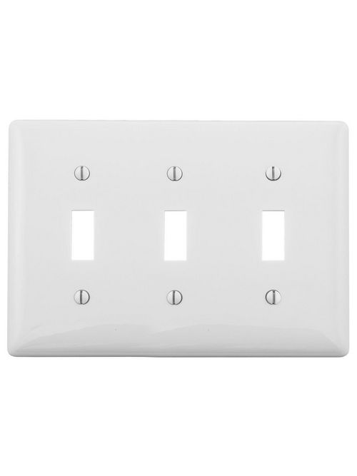 Product image for Hubbell NP3WNA WALLPLATE, 3-G, 3) TOGG, WHITE