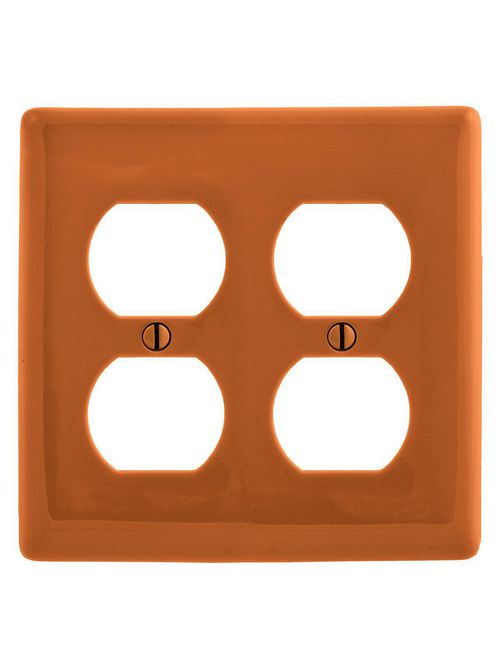 Hubbell Wiring Devices NP82OR 2-Gang Orange Nylon Standard 2-Duplex Receptacle Wallplate Hubbell Wiring Devices NP82OR 2-Gang Orange Nylon Standard 2-Duplex Receptacle Wallplate