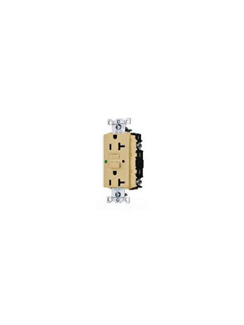 Product image for Hubbell Wiring Devices GFST20I 20 Amp 125 VAC NEMA 5-20P Ivory Self Test Commercial GFCI Receptacle