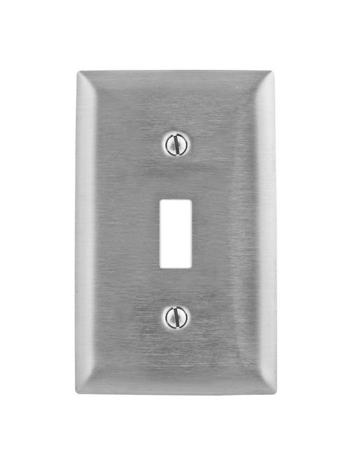 Hubbell Wiring Devices SSJ1 1-Gang Stainless Steel Jumbo 1-Toggle Switch Strap Mount Wallplate Hubbell Wiring Devices SSJ1 1-Gang Stainless Steel Jumbo 1-Toggle Switch Strap Mount Wallplate