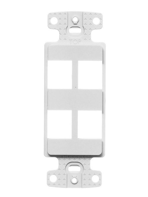 Hubbell Wiring Devices NS614W 1-Gang White Thermoplastic 4-Port Box Mount Data Communication Face Plate Hubbell Wiring Devices NS614W 1-Gang White Thermoplastic 4-Port Box Mount Data Communication Face Plate