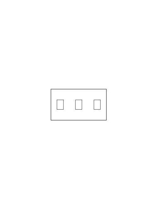 Product image for Lutron NT-SSS-FB-WH 3-Gang Metal White Standard 3-Dimmer or Switch Fins Broken Wallplate