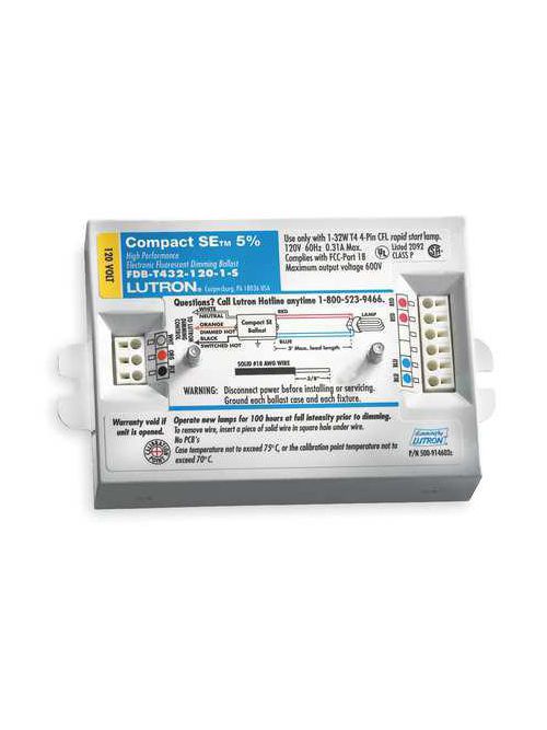 Product image for Lutron Electronics FDB-T426-120-1-S 26 W 120 Volt 0.3 Amp 4-Pin T4 Dimming Ballast