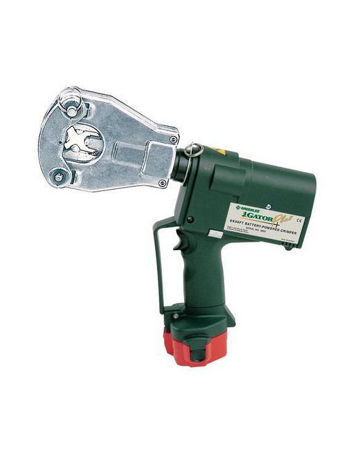 Product image for Greenlee EK06FT11 6.2 Ton 4 AWG to 750 MCM Copper Quad Point Flip-Top Battery Powered Crimping Tool
