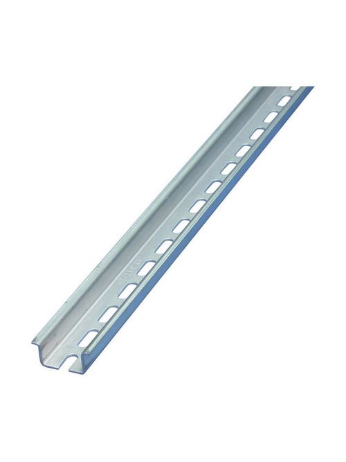 Product image for Erico 557850 DIN Rail, Perforated Symmetric Profile, 1.38" x 0.3" x 6.6' x 0.04"