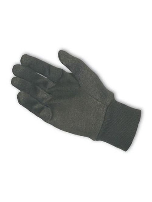 PIP 95-806 Brown Jersey Cotton/Polyester Fabric Straight Thumb Clute Pattern Knit Wrist Cuff Men Protective Gloves