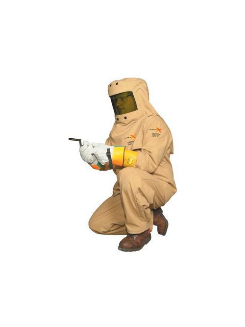Product image for Oberon FRTC4B-2XL NFPA 70E HRC4 Arc Flash Kit - FRT Cotton Hood w/Hard Cap, Coat & Bib Overalls - 2XLarge