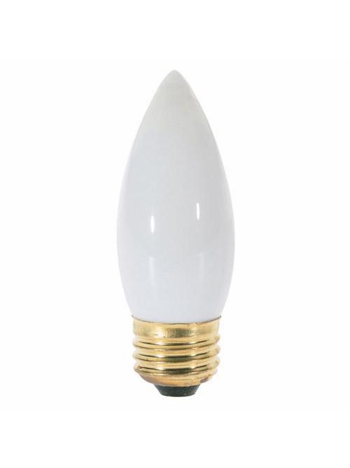 Product image for Satco S3237 25W B11 Incandescent; White; 1500 Average rated hours; 150 Lumens; Medium base; 120 Volt