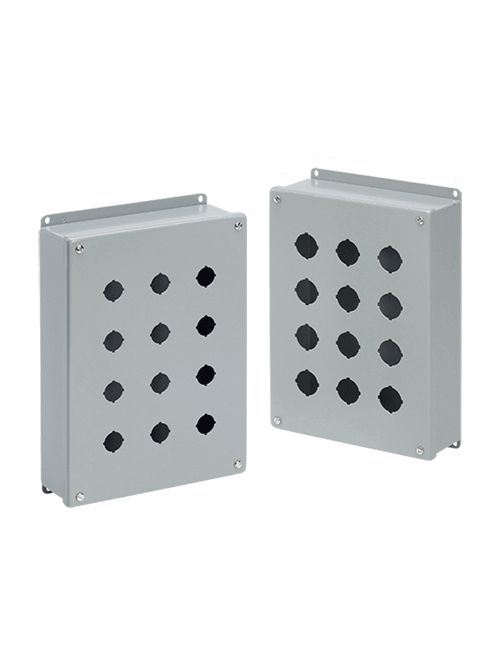 Hoffman E5PB 12.5 x 3.25 x 2.75 Inch Gray 14 Gauge Steel NEMA 12 Push Button Enclosure Hoffman E5PB 12.5 x 3.25 x 2.75 Inch Gray 14 Gauge Steel NEMA 12 Push Button Enclosure