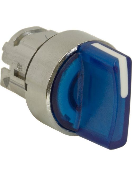Product image for Square D ZB4BK1763 22 mm 3-Position Blue Momentary/Maintained/Maintained Lever Illuminated Selector Switch Operator