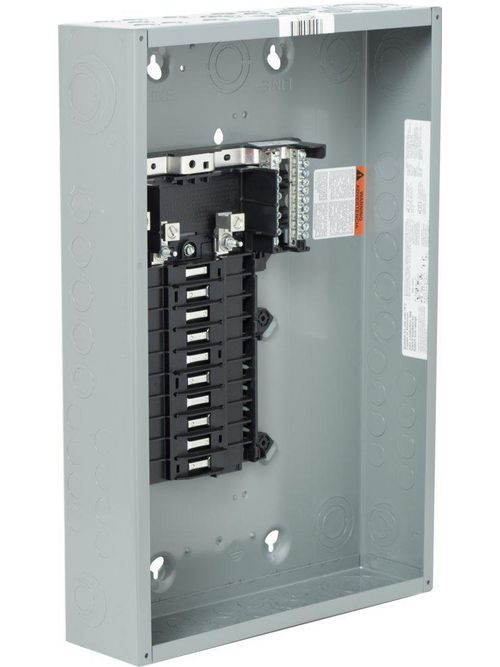 Product image for Square D QO12030L125WG 120/240 VAC 125 Amp 3-Wire 30-Circuit Convertible Main Lug Load Center Box and Interior