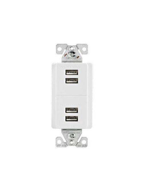 Product image for Arrow Hart Wiring 7750W-BOX 5 Amp 5 VDC White USB Charging Station