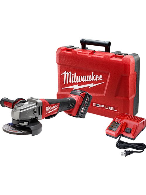Product image for Milwaukee 2780-21 M18 FUEL™ 4-1/2" / 5" Grinder Kit (Paddle Switch No-Lock), w/Battery & Charger