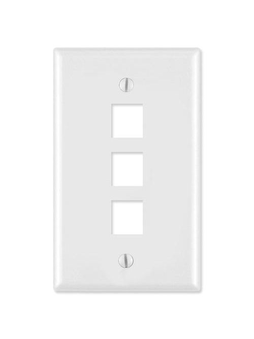 Product image for On-Q KTPDL3-I 3-Port Ivory Keystone Wallplate