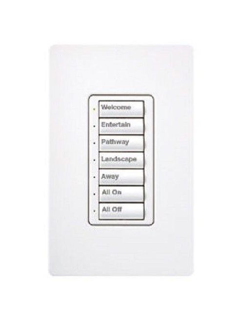 Product image for Lutron Electronics RALB-5W-AO-IV-P Ivory Large Button Wall Mount Control