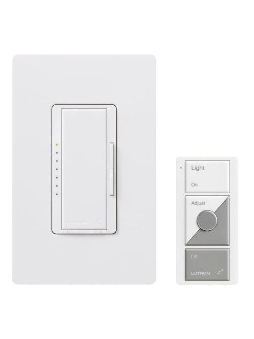 Lutron Electronics MRF-600MTHW-WH 600 W White 1-Pole Incandescent/Halogen Remote Control Dimmer
