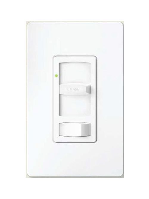 Product image for Lutron Electronics MK-600PI-WH 600 W 120 Volt White 1-Pole Dimmer with On-Off Switch and Locator Light