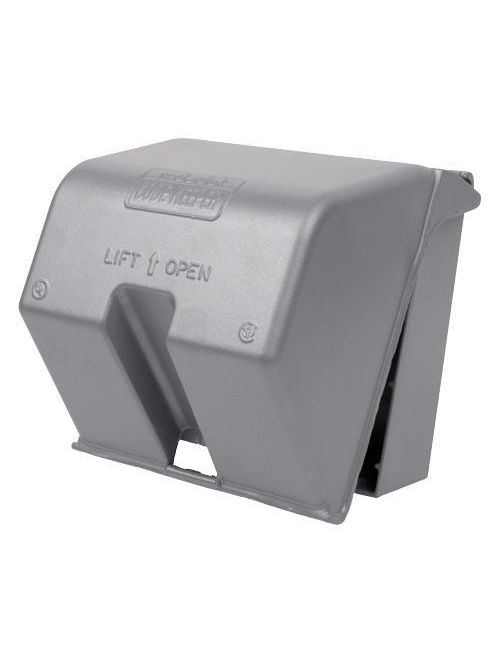 Product image for Thomas & Betts 2CKD Powder Coated Die-Cast Aluminum 2-Gang 1/4 Inch GFCI Receptacle Cover