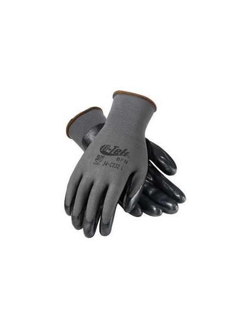 Product image for PIP 34-C232/S Small Black Nitrile Micro Foam Palm and Fingertip Coated Knit Protective Gloves