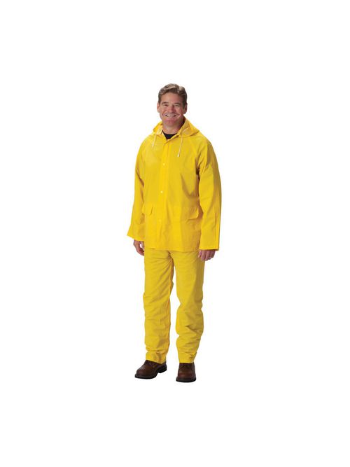 Product image for PIP 201-350X4 4-Extra Large Yellow PVC/Polyester Latex Crinkle Coated Grip 3-Piece Rainsuit